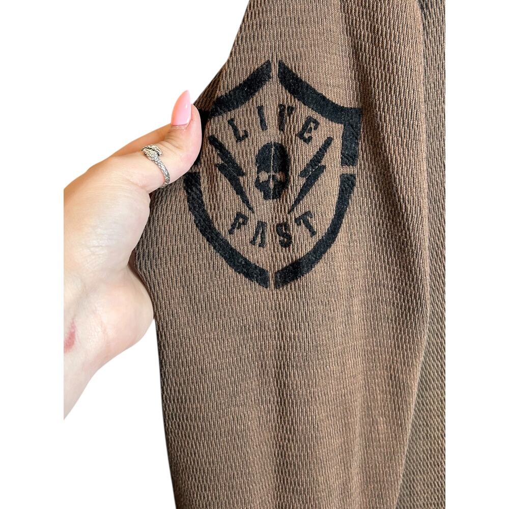 Affliction Reversible Thermal Live Fast Gray Brown Long Sleeve Y2K Size XL - Picture 6 of 7